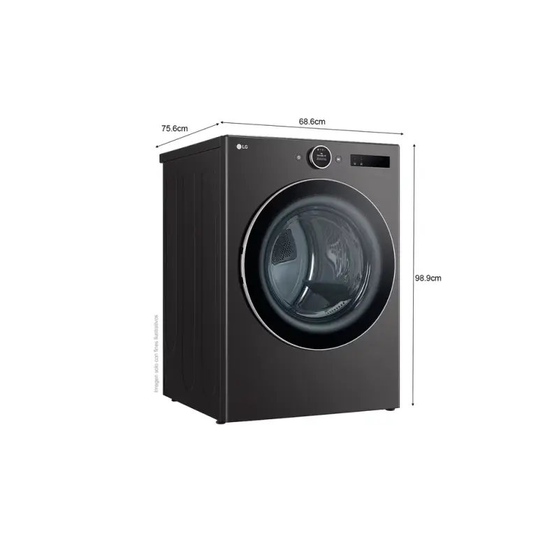 SECADORA LG A GAS DE 23KG COLOR NEGRO THINQ D74BFXS6